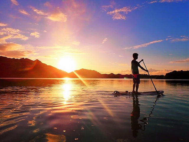 川平灣夕陽SUP